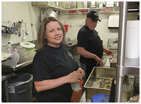 Rebecca Buras in the Kitchen at Paw Paw's Catfish Kitchen Restaurant-Sevierville, Tennessee