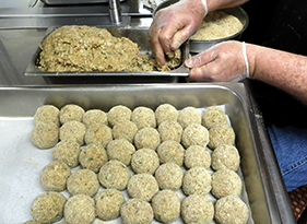 Boudin Balls Freshly Made at Paw Paw's Catfish Kitchen-Sevierville, Tennessee